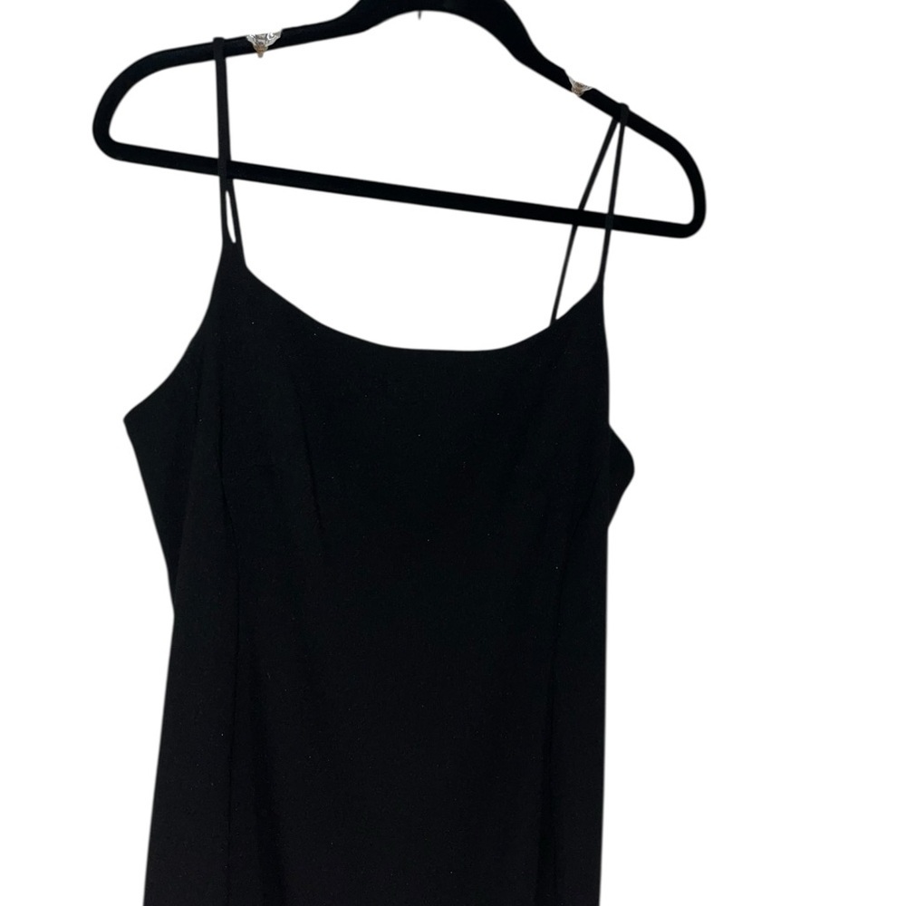 Vintage 80s 90s y2k En Francais Long Black Formal dress beaded fringe 12 euc - Picture 3 of 7